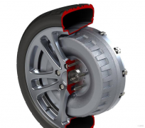 纯电动汽车轮毂电机解剖模型